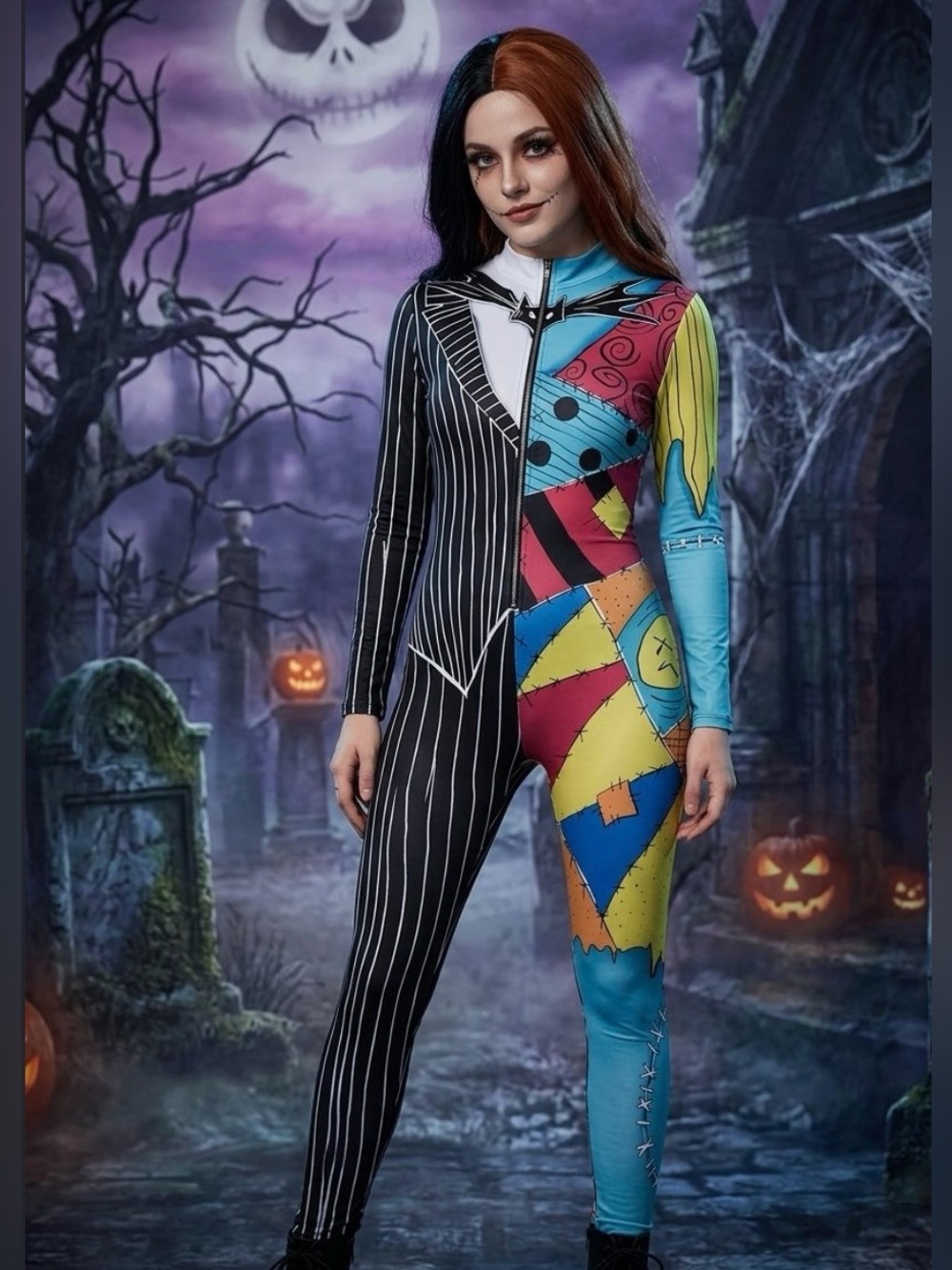 The Nightmare Before Christmas
Cosplay Sally & Jack  jumpsuit costume